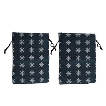 Snowflake Printed Drawstring Bag 2 pc