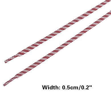 Two-Color Twill Dot Striped Round Shoelaces 2 Pairs for Martin Boots 63.0"