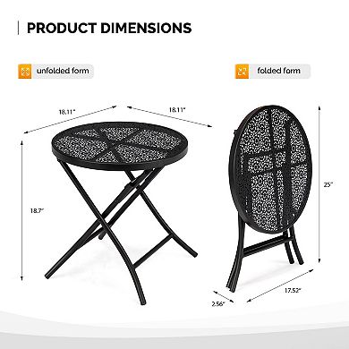 Folding Patio Side Table for Outdoor Balcony, Garden, or Camping