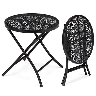 Folding Patio Side Table for Outdoor Balcony, Garden, or Camping