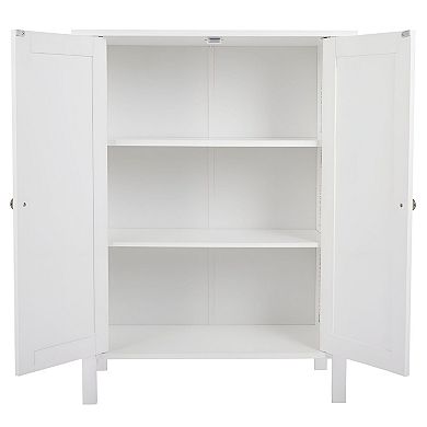 Freestanding Bathroom Storage Cabinet with Double Doors and 3 Shelves