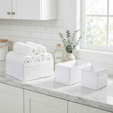 Storage Cube, Fabric Storage Bin for Shelves Closet, Collapsible Storage Basket with Zipper 3 Pcs