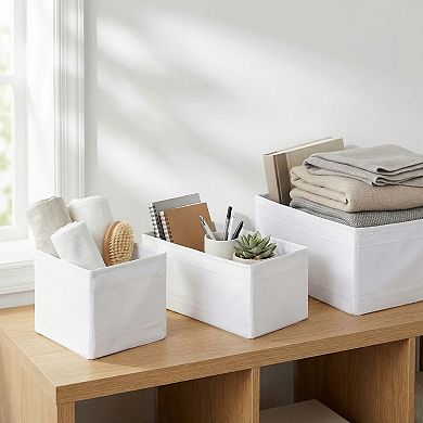 Storage Cube, Fabric Storage Bin for Shelves Closet, Collapsible Storage Basket with Zipper 3 Pcs