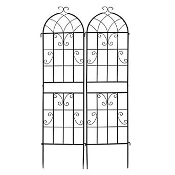2 Pack Iron Garden Trellis for Climbing Vines, Flowers, Roses, and Vegetables