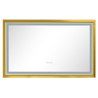 Plug-In LED Bathroom Mirror with Adjustable Light and Anti-Fog Surface