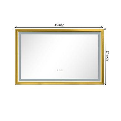 Plug-In LED Bathroom Mirror with Adjustable Light and Anti-Fog Surface