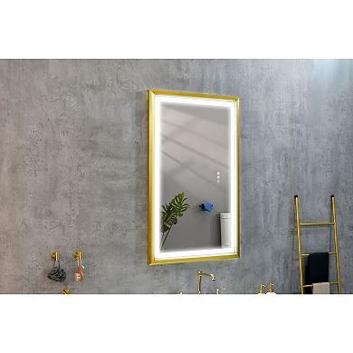 Plug-In LED Bathroom Mirror with Adjustable Light and Anti-Fog Surface