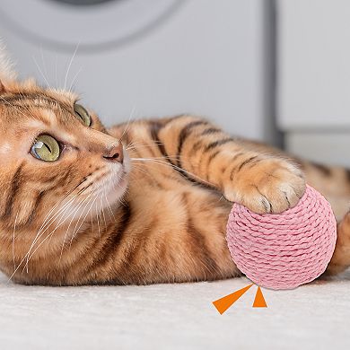 Interactive Cat Balls for Playtime Fetch 3.94" Diameter