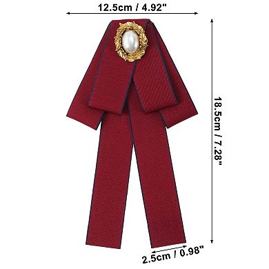 Women's Bowknot Ribbon Brooch Neck Tie for Party 1Pc