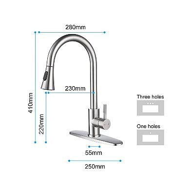 Deck-Mount Sink Faucet Single Handle for Single or Double Bowls