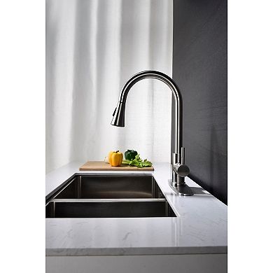 Deck-Mount Sink Faucet Single Handle for Single or Double Bowls