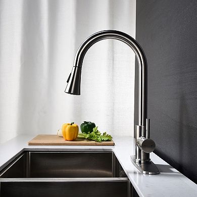 Deck-Mount Sink Faucet Single Handle for Single or Double Bowls