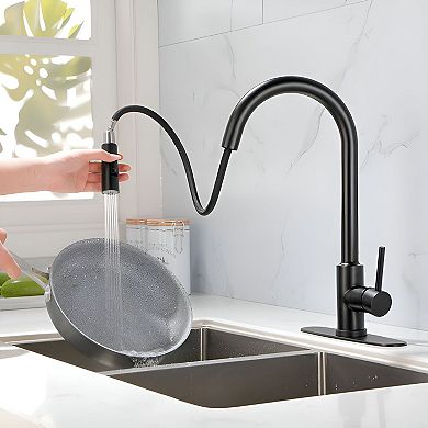 Modern Kitchen Faucet with Pull-Down Sprayer, Swivel Spout, and Multi Spray Modes