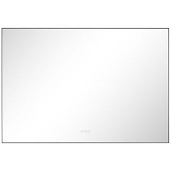 Backlit LED Bathroom Mirror with Metal Frame and Adjustable Brightness