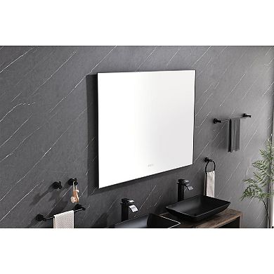 Backlit LED Bathroom Mirror with Metal Frame and Adjustable Brightness