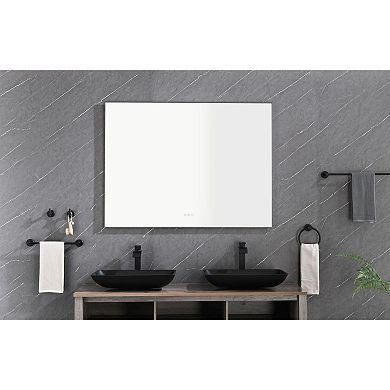 Backlit LED Bathroom Mirror with Metal Frame and Adjustable Brightness