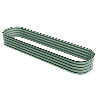 Modular Galvanized Steel Raised Garden Bed with Open-Bottom Drainage