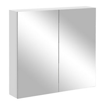 Wall-Mounted Mirror Cabinet with Single Door and 3 Shelves for Bathroom Storage