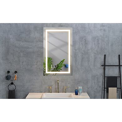LED Bathroom Mirror with Front and Backlight, Adjustable Brightness