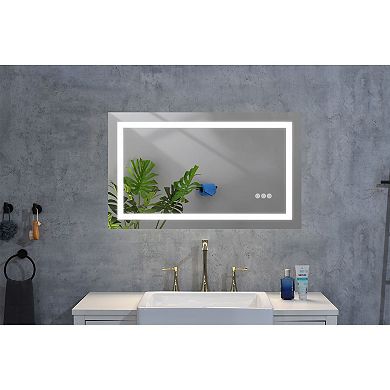 LED Bathroom Mirror with Front and Backlight, Adjustable Brightness