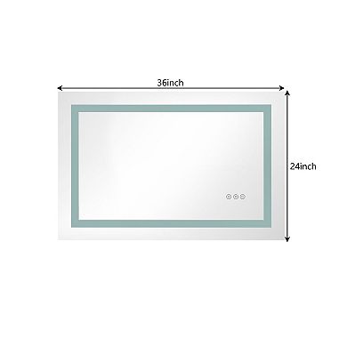 LED Bathroom Mirror with Front and Backlight, Adjustable Brightness