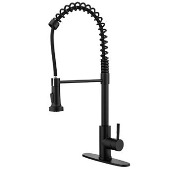 Pull Down Spring Kitchen Faucet Single Handle Dual Spray Modes