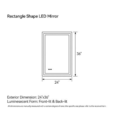 Dimmable LED Bathroom Mirror with Anti-Fog and Memory Settings