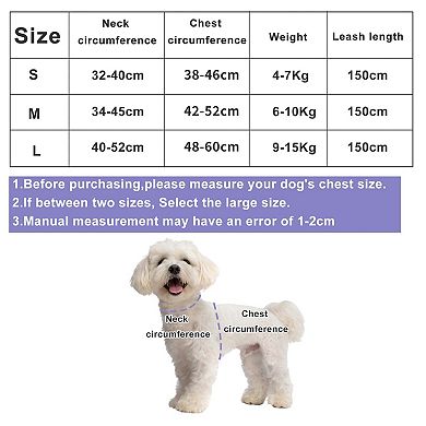 Dog Harness with Dog Leash for Small Medium Dogs 1 Set 2Pcs