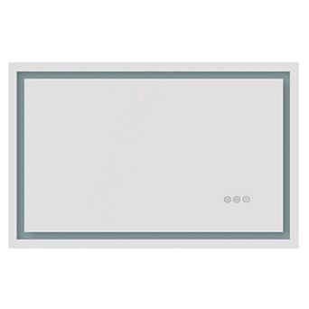 LED Wall-Mount Vanity Mirror with Adjustable Brightness and Anti-Fog Feature