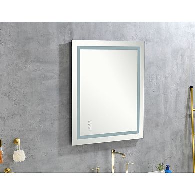 LED Wall-Mount Vanity Mirror with Adjustable Brightness and Anti-Fog Feature