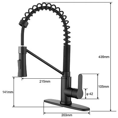 Single-Hole Pull-Down Kitchen Faucet with Stream and Spray Function