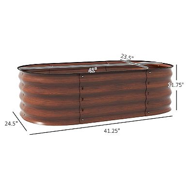 Galvanized Steel Raised Garden Bed Planter Box for Vegetables and Herbs