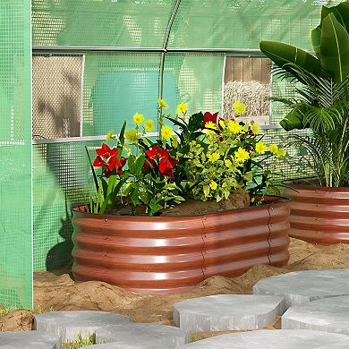 Galvanized Steel Raised Garden Bed Planter Box for Vegetables and Herbs
