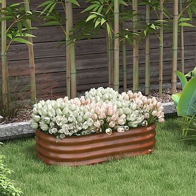 Galvanized Steel Raised Garden Bed Planter Box for Vegetables and Herbs