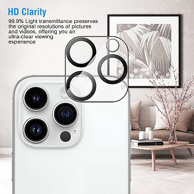 2-Pack 9H Tempered Glass Camera Lens Protectors