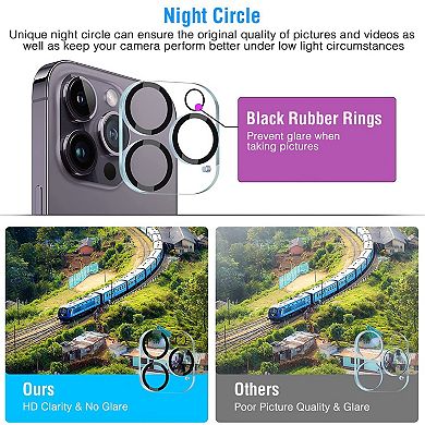 2-Pack 9H Tempered Glass Camera Lens Protectors