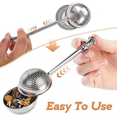 Tea Ball Tea Infuser for Loose Leaf Tea, Stainless Steel Tea Strainers with Retractable Long Handle