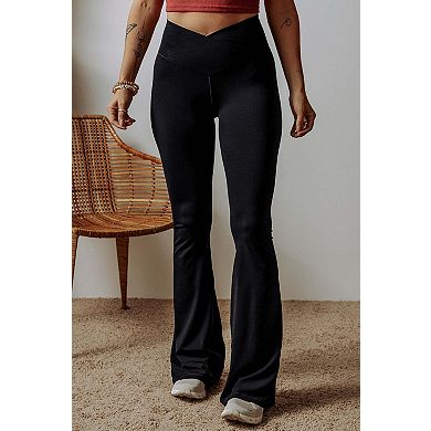 V-Shape High Waist Flared Leggings for Women