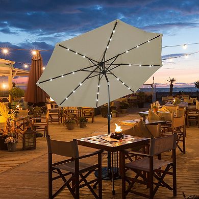 10 Feet Outdoor Patio Umbrella with Bright Solar LED Lights