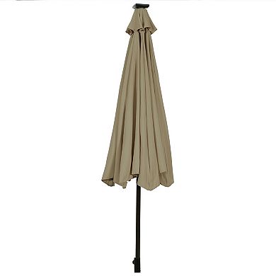 10 Feet Outdoor Patio Umbrella with Bright Solar LED Lights