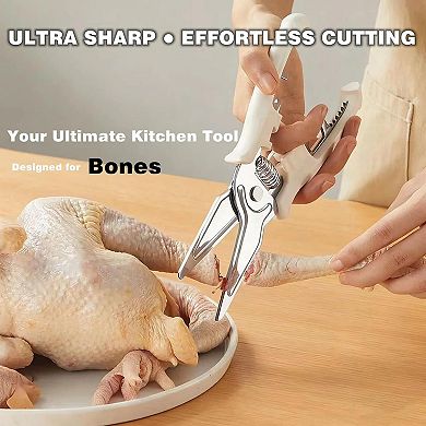 Kitchen Poultry Scissors Stainless Steel with Magnetic Holder