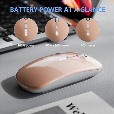 Type-C Silent Bluetooth Mouse - 2.4G/BT Dual Mode, LED Battery Display, RGB Light, Quiet Click