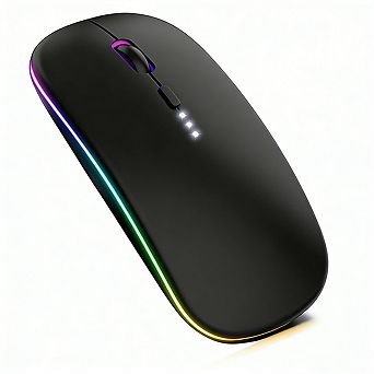 Type-C Silent Bluetooth Mouse - 2.4G/BT Dual Mode, LED Battery Display, RGB Light, Quiet Click