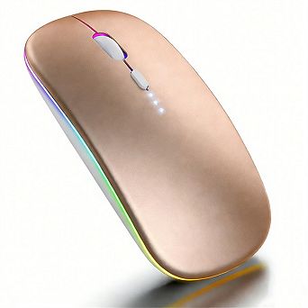 Type-C Silent Bluetooth Mouse - 2.4G/BT Dual Mode, LED Battery Display, RGB Light, Quiet Click