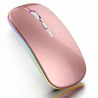 Type-C Silent Bluetooth Mouse - 2.4G/BT Dual Mode, LED Battery Display, RGB Light, Quiet Click