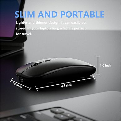 Type-C Silent Bluetooth Mouse - 2.4G/BT Dual Mode, LED Battery Display,Wireless Charging,Quiet Click