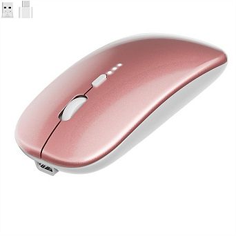 Type-C Silent Bluetooth Mouse - 2.4G/BT Dual Mode, LED Battery Display,Wireless Charging,Quiet Click