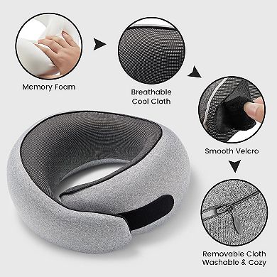 Travel Pillow, Memory Foam Travel Neck Pillow Airplane Neck Support for Sleeping Plane Car Office
