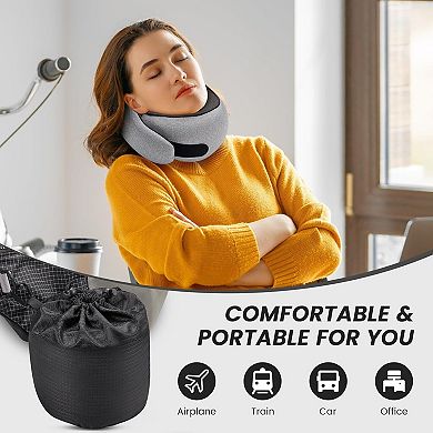 Travel Pillow, Memory Foam Travel Neck Pillow Airplane Neck Support for Sleeping Plane Car Office
