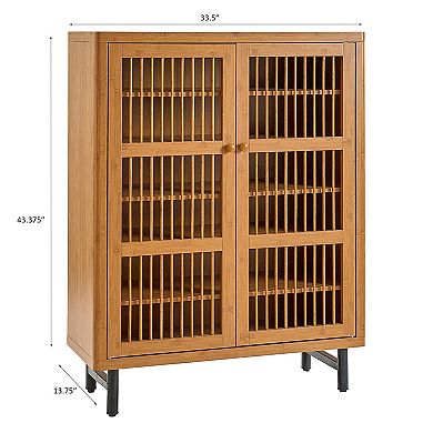 KWPZQEB Wooden Shutter Doors 6-Tier Shoe Cabinet with Adjustable Shelves for Entryway